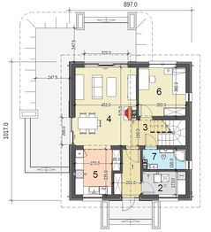 Parter projektu - Baset 1 bez garażu