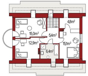 Poddasze projektu - Ewa Gold 2A