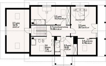 Poddasze projektu - Karowo dw