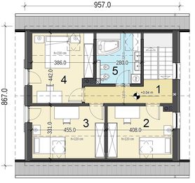 Poddasze projektu - Pinczer 1 bez garażu