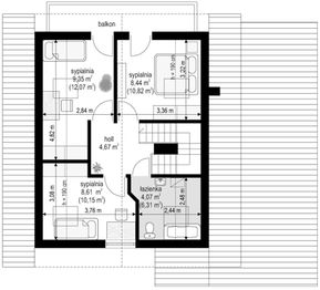Poddasze projektu - D03 z garażem