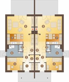 Parter projektu - Azalia bez garażu bliźniak [B-BL2]