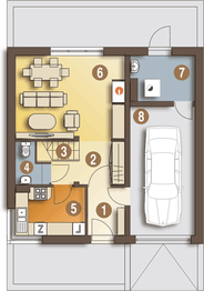 Parter projektu - Szczęśliwa z garażem 1-st. [A]