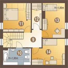 Poddasze projektu - Szczęśliwa z garażem 1-st. [A]