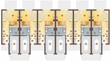 Parter projektu - Azalia II z garażem 1-st. szeregówka [A-SZ]