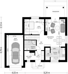 Parter projektu - Pchełka z garażem