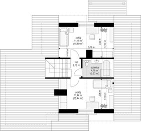 Poddasze projektu - Pchełka z garażem