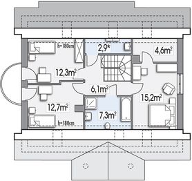 Poddasze projektu - Ewa Lux 1 wersja A paliwo stałe