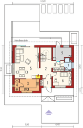 Projekt domu Logan energo - rzut parteru, dom liczy 4 pokoje, 2 łazienki i wc