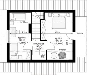 Poddasze projektu - Sosenka drewniana
