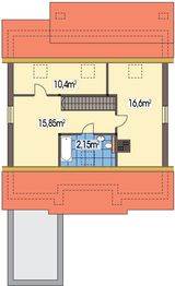 Poddasze projektu - Małgosia wersja EE z garażem z przodu, z poddaszem, bez wykusza paliwo stałe