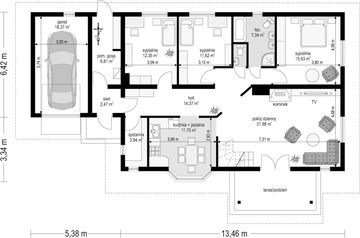 Parter projektu - D05 z garażem