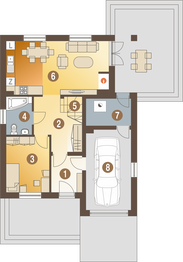 Parter projektu - Miła z garażem 1-st. [A]