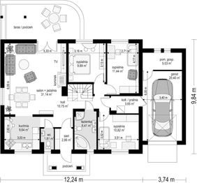 Parter projektu - Niezapominajka z garażem