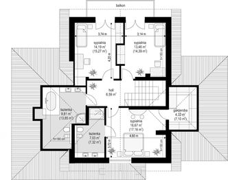 Poddasze projektu - Dom w brzozach