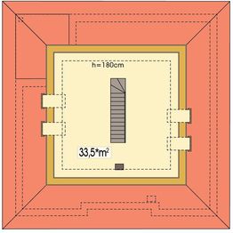 Poddasze projektu - Bella wersja A bez garażu paliwo stałe