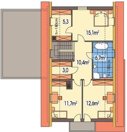 Poddasze projektu - Antoni wersja C podwójny garaż paliwo stałe