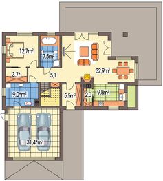 Parter projektu - Antoni wersja D podwójny garaż paliwo stałe