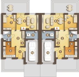 Parter projektu - Miła II z garażem 1-st. bliźniak [A-BL1]