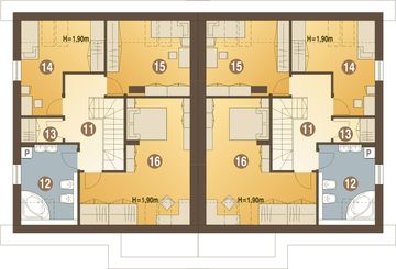 Poddasze projektu - Miła II z garażem 1-st. bliźniak [A-BL1]