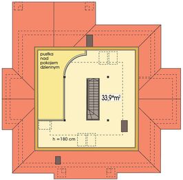 Poddasze projektu - Arabella wersja D z antresolą paliwo stałe