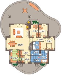 Parter projektu - Arabella 2 wersja D z antresolą paliwo stałe