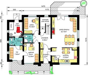 Parter projektu - BW-37 wariant 1 z lokalem