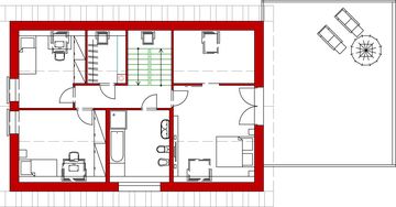 Poddasze projektu - Domek w Słotwinie (044 ET+Gt)