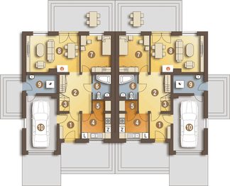 Parter projektu - Miła II z garażem 1-st. bliźniak [A-BL2]