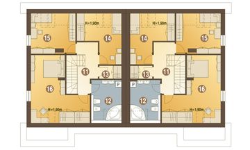Poddasze projektu - Miła II z garażem 1-st. bliźniak [A-BL2]