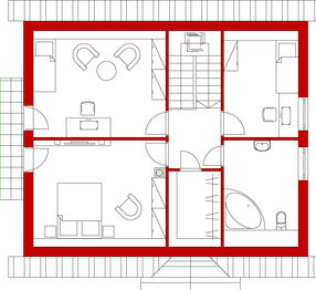 Poddasze projektu - Domek domek Prosty ESs (009 ES)