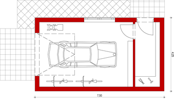 Parter projektu - Garaż GP 25.38