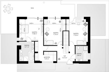 Piętro 1 projektu - Willa l' Azur