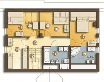 Poddasze projektu - Julia II z garażem 1-st. [A]