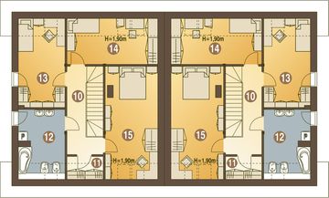 Poddasze projektu - Radosna z garażem 1-st. bliźniak [A-BL1]
