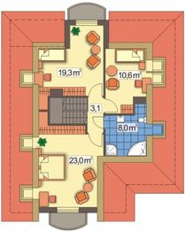 Poddasze projektu - Rebeca A 2 garaże