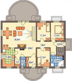 Parter projektu - Sielanka 30st. A z powiększoną kotłownią, piwnicą, bez garażu
