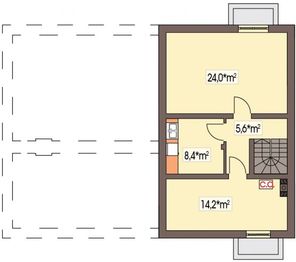 Piwnica projektu - Sielanka 30st. A z powiększoną kotłownią, piwnicą, bez garażu