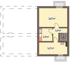 Piwnica projektu - Sielanka 2 35st. A z powiększoną kotłownią, piwnicą, bez garażu