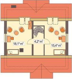 Poddasze projektu - Magda wersja A bez garażu