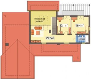 Poddasze projektu - Prowansja A 2 garaże