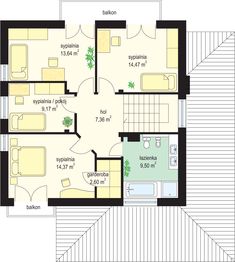 Piętro 1 projektu - Szmaragd 6