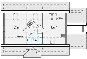 Poddasze projektu - Azalia C z pojedynczym garażem
