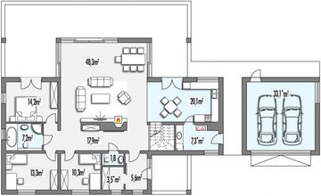 Parter projektu - Arizona A 2-garaże