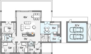 Parter projektu - Arizona B 2-garaże