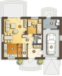 Parter projektu - Julia III z garażem 1-st. [A]