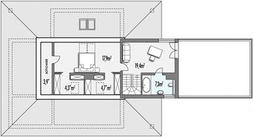 Poddasze projektu - Arizona B 2-garaże