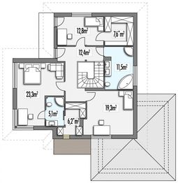 Piętro 1 projektu - Aleksandra Modern B 2-garaże