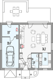 Parter projektu - Sonia A garaż