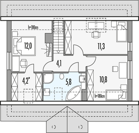 Poddasze projektu - Sonia A garaż